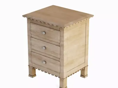 Old Wooden Dresser 03 Low-poly 3D model