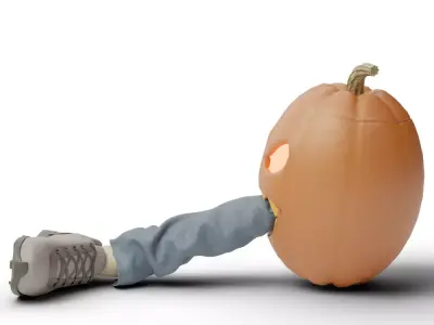 Pumpkin Monster Halloween Prop 3D model