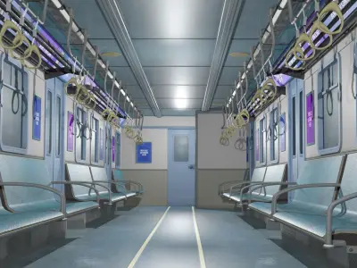 Subway Train Interior  Low-poly 3D model