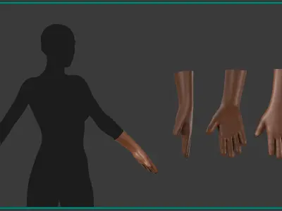 12 female glove Low-poly 3D model
