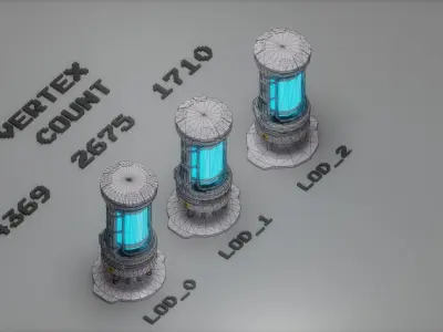 SciFi Electromagnetic Generator Free low-poly 3D model