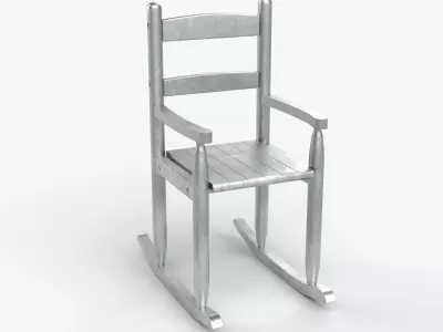 Chair No 9 Rocking Chair Cane Rocker Aluminum Version 3D model