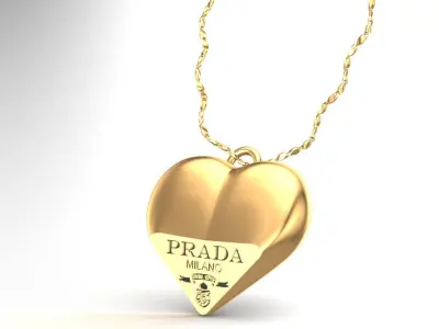 Gold Hollowed Heart Pendant 3D print model