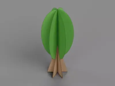 Paper Tree V5 Low-poly 3D model