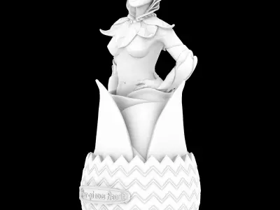 3D Printable Flower Girl Decorative Sculpture 3D print model