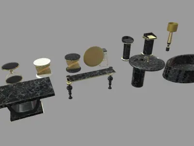 Modern Luxury Furniture Pack 01 Low-poly 3D model