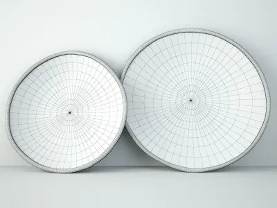 Bamboo Woven Round Trays 3D model