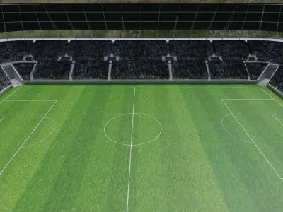Soccer Stadium - Soccer Fans Low-poly 3D model get
