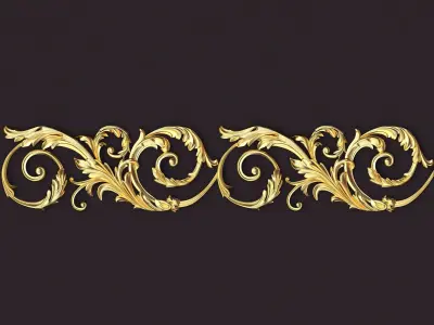 Central decor ornament for furniture 3D model 992