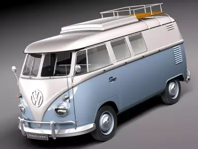 Volkswagen Camper Van 1950 3D Model 3D model