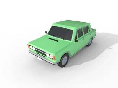 Fiat 124 Special 1973 - 1631 poly - 7 Diffirent Colour Low-poly 3D model