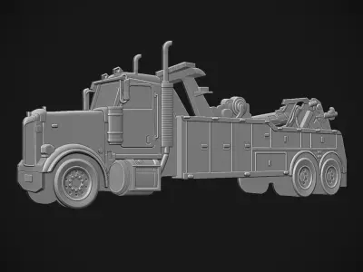 Tow Truck Bas Relief 3D print model