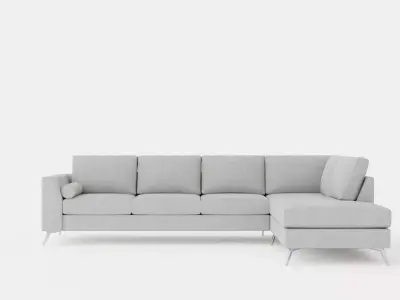 Ocean Luxury 4 Seater Sofa With Chaise Lounge Right Gray Low-poly 3D model