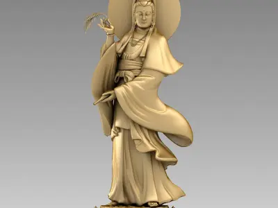 3D Models Kwan yin Bodhisattva Statue 3D model