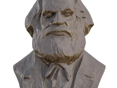 Karl Marx Statue - Historical 3D Sculpture Model Low-poly 3D model