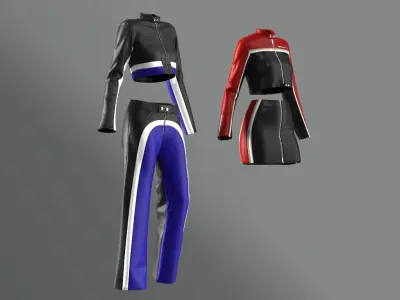 2 Leather Outfits 3D model