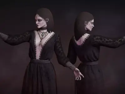 Pagan Witch Low-poly 3D model