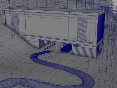 Open Lawn Building - Weekly Render 01 3D model