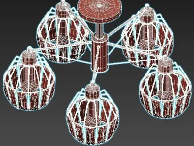 ambrella-light-traditional-tr5870 four light chandelier with ... 3D model