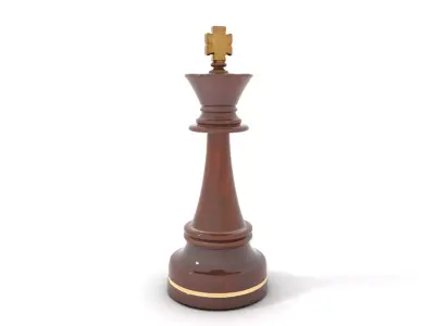 Mahogany King Chess Piece model pack Low-poly 3D model