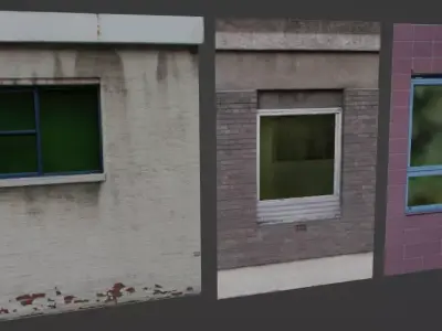 Buildings and streets pack Free low-poly 3D model