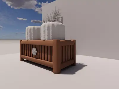 Bathroom Cabinet With Sink -B2 3D model