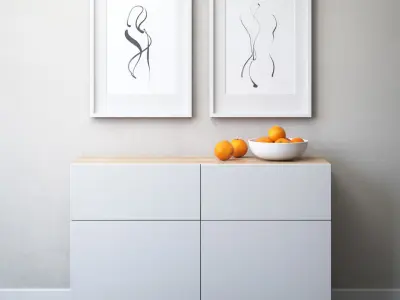 BESTA Storage combination with doors and drawers 3D model