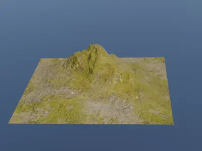 Aerial Grassy and Rocky Mountain 1 Free 3D model