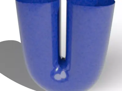 Simple tube vase U Low-poly 3D model