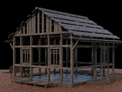 Medieval Village Asset 22- 4K Textures Game Ready Low-poly 3D model
