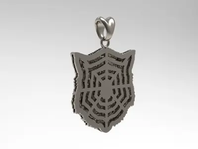Pendant 3D print model wolf 3D print model