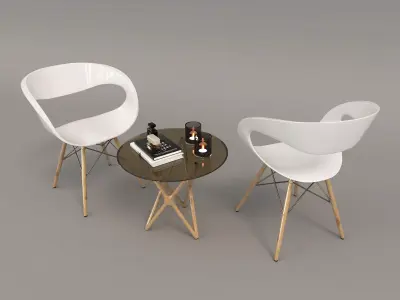 Modern Table and Chair Set 3 3D model