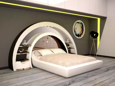 Bed And Decor for Luxury Bedroom 3D model