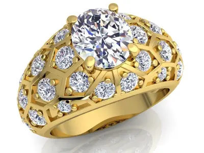 Luxury Woman Ring  3D print model