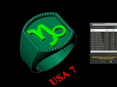 Capricom Ring Version 2 For Print STL 3D print model