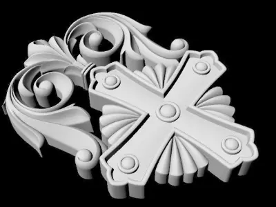 Central decor ornament for furniture 3D model 679
