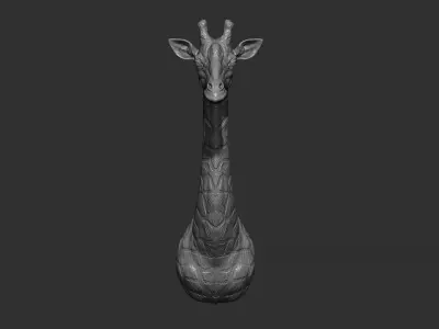 Giraffe head bust 3D print model