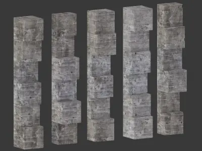 3D Modular 3D Feature Wall Panels Low-poly 3D model