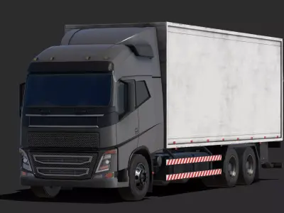 Low Poly Truck Model volvo semi Low-poly 3D model