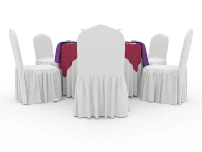 Banquet Table and Chair 21 3D model
