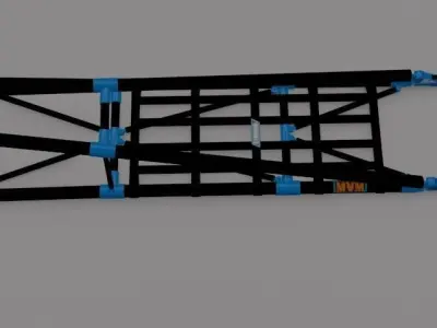 MVM Carbon Wheelie Bar Low-poly 3D model