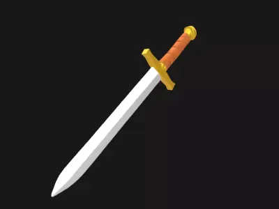 Low Poly Stylized Fantasy Sword Game Ready Low-poly 3D model