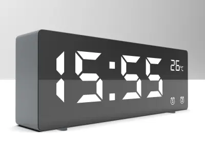 CLOCK GRAY WHITE Low-poly 3D model