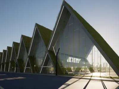 Modern Highspeed Train Station 3D model