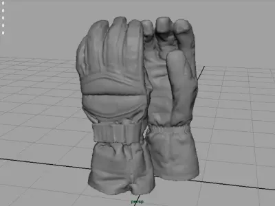 SKI Gloves Low-poly 3D model