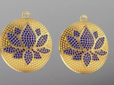 lotus earring 3D print model