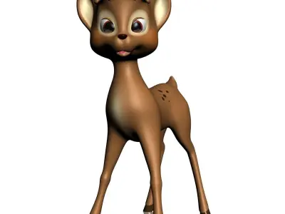 Cartoon Deer Rigged Low-poly 3D model