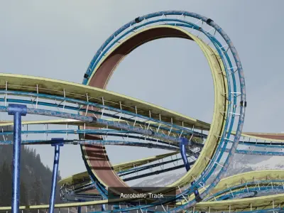 4 Ultra-Detailed 3D Stunt Tracks 3D Model Pack