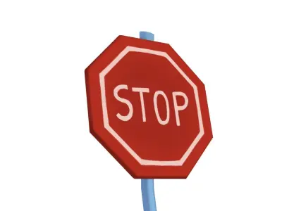 Stop Sign - Hand Painted Free 3D model