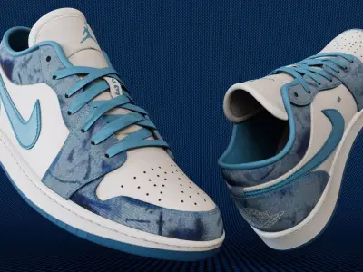 Air Jordan Low WashedDenim Shoes  Low-poly 3D model